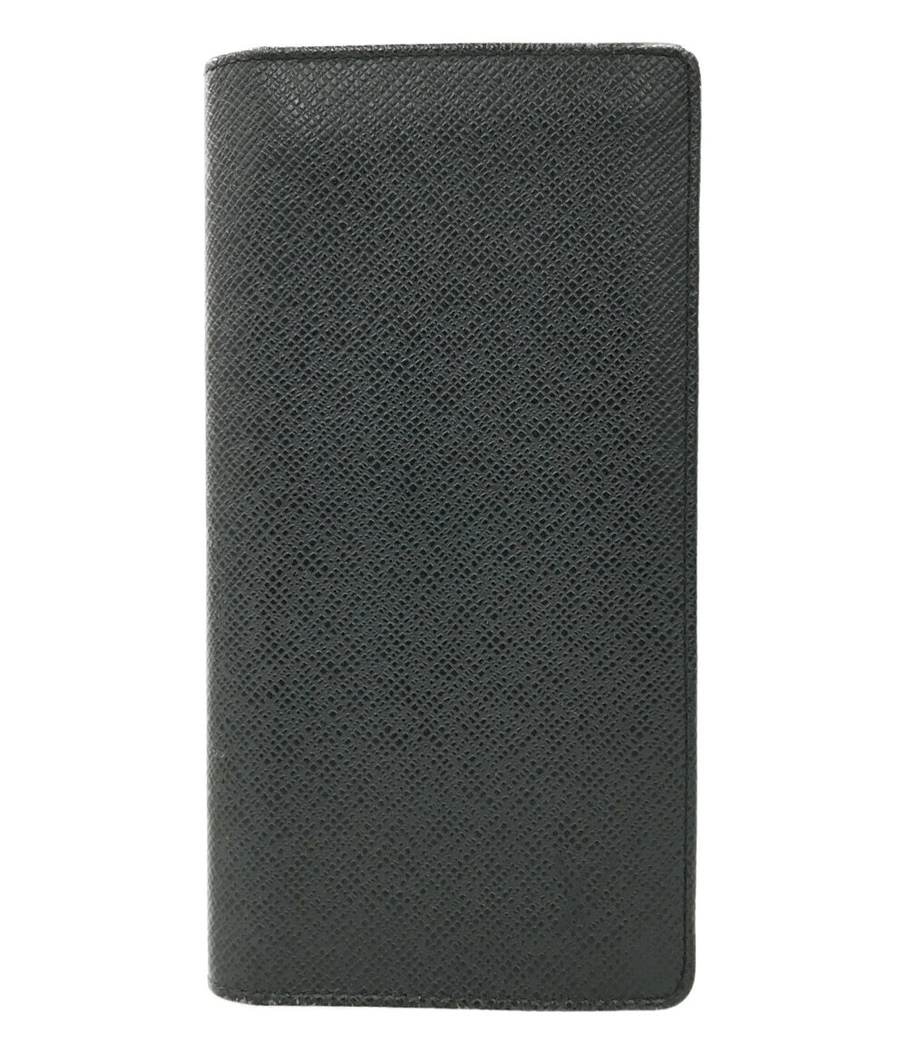Louis Vuitton Long Wallet Portefeuille Brazza Taiga Leather Gray